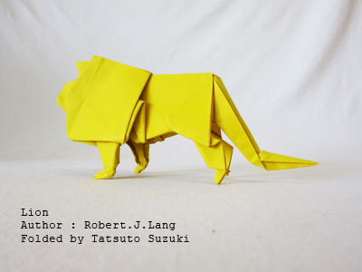 Photo Origami Lion, Author : Robert J Lang, Folded by Tatsuto Suzuki